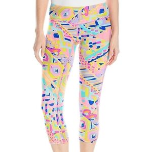 Lilly Pulitzer Luxe Cropped Legging  Plantain Party SZ XL